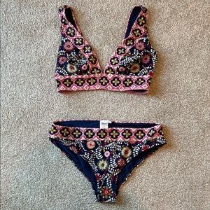 Boden Floral Pattern Bikini Set-size 10 top/12 bottom